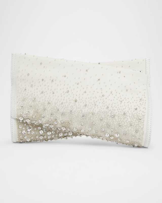Loubitwist Small Embellished Satin Clutch Bag